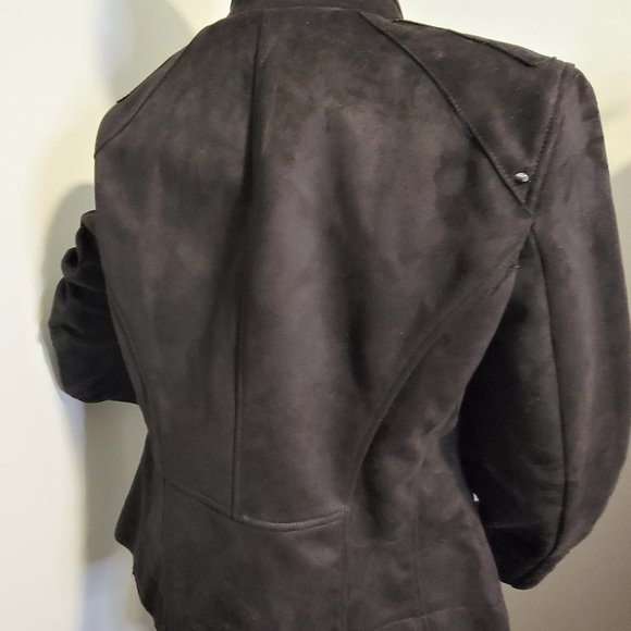 NWT Vince Camuto Black Vegan Suede Moto Jacket - Picture 10 of 14